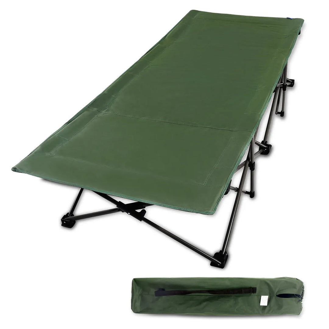 Extra Wide Folding Camping Cot for Adults, Grey Blue Green - Redcamp