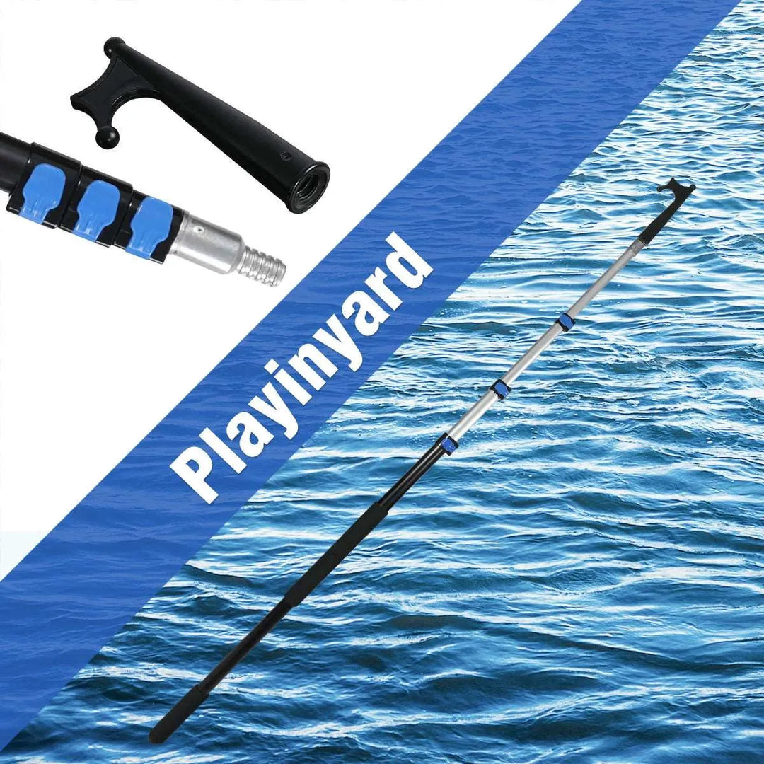 8ft/12ft Aluminum Extendable Telescopic Boat Hook For Docking, Black/Silver - Redcamp