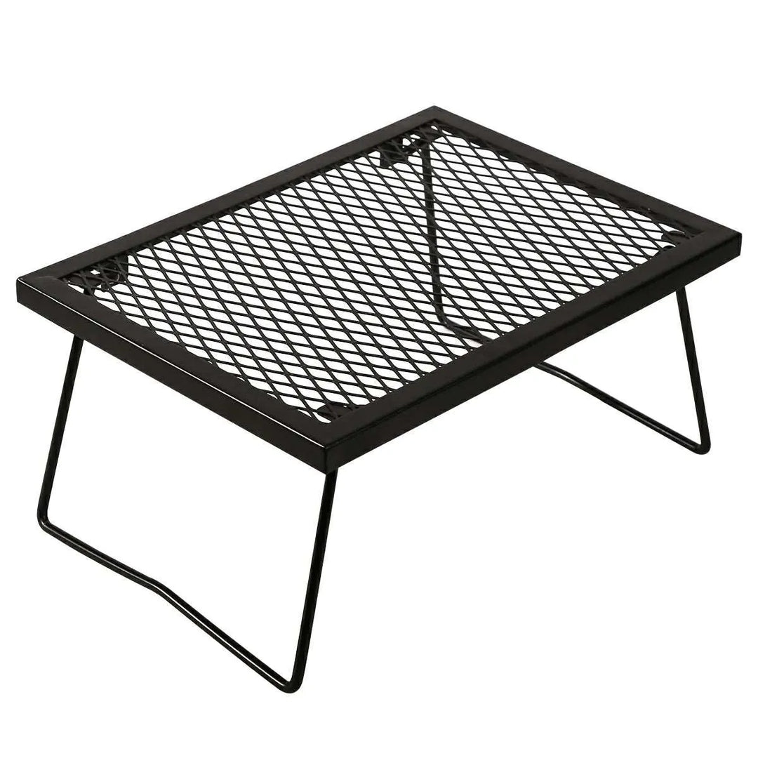 Portable Heavy Duty Folding Steel Campfire Grill Grate for Outdoor Cooking, Black - Redcamp