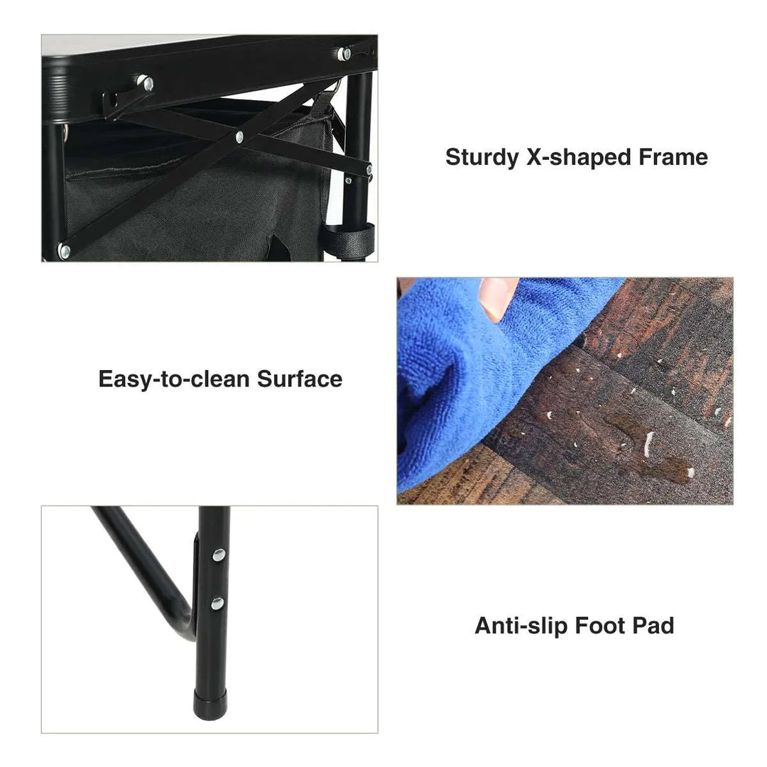Portable Camping Kitchen Table with Storage Organizer for Outdoor - Redcamp