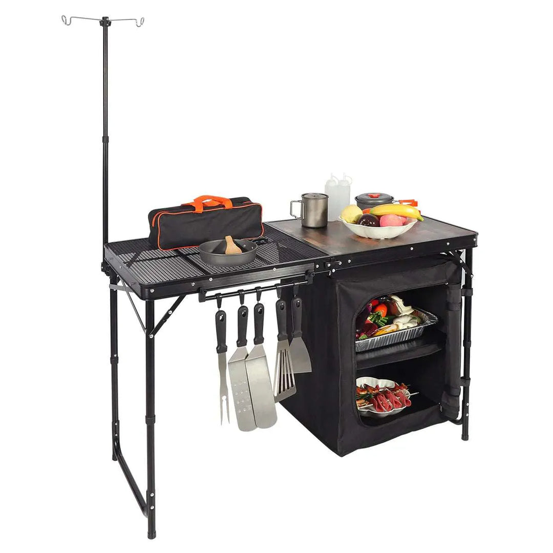 Portable Camping Kitchen Table with Storage Organizer for Outdoor - Redcamp