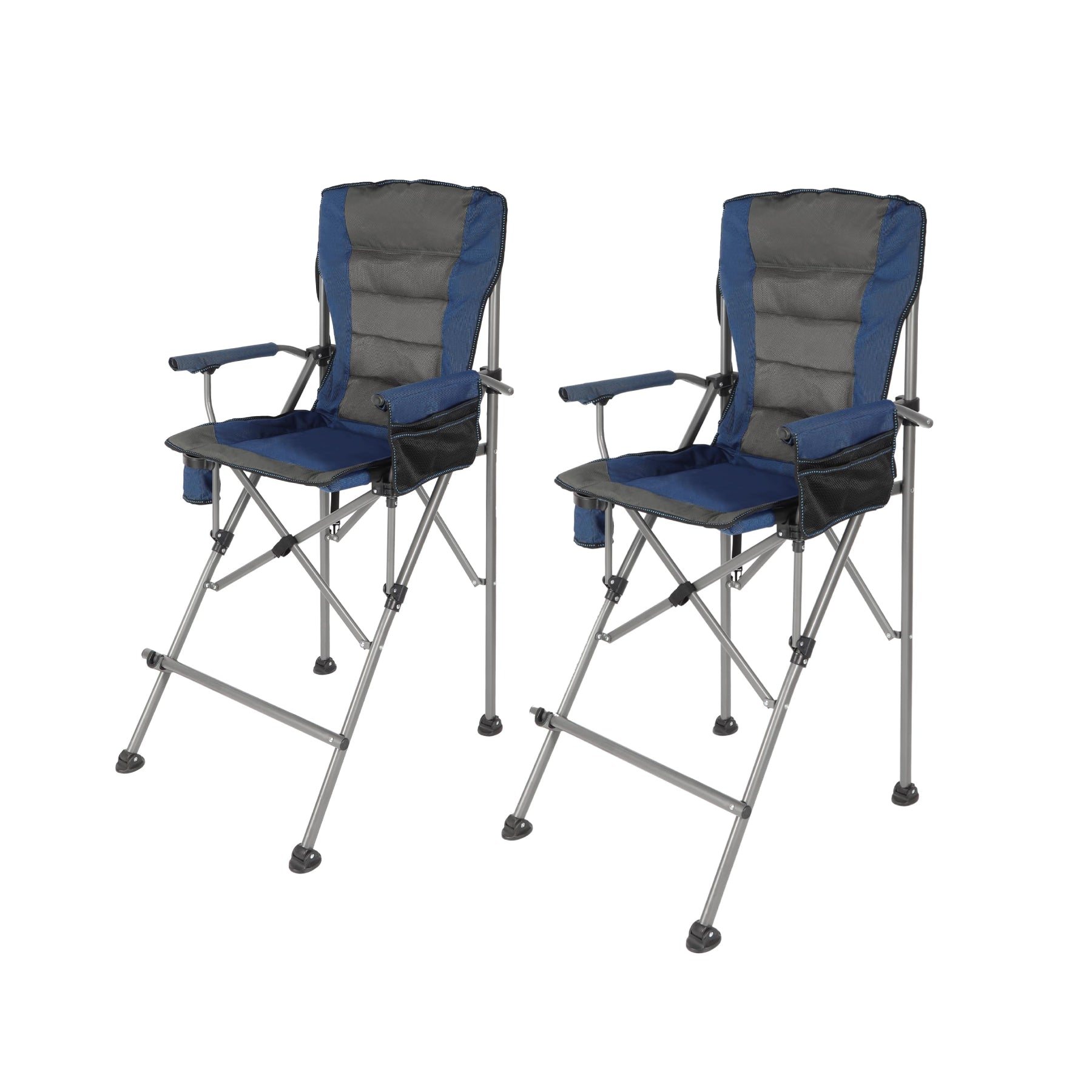 Extra Tall Folding Chair, Bar Height Foldable Director Chairs for Adults with High Back and Hard Arms, Support 330lbs