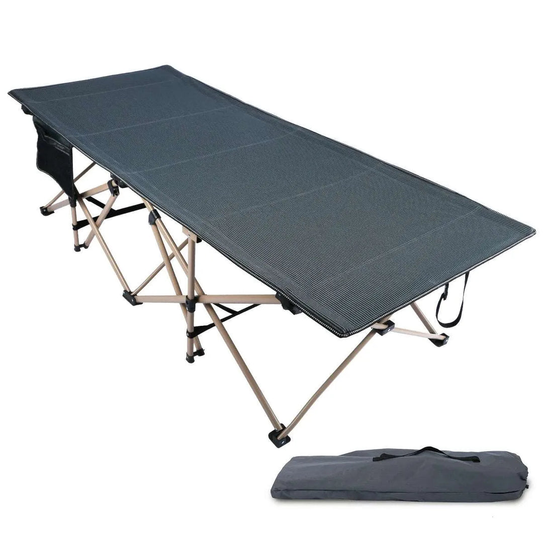 Extra Wide Folding Camping Cot for Adults, Grey Blue Green - Redcamp