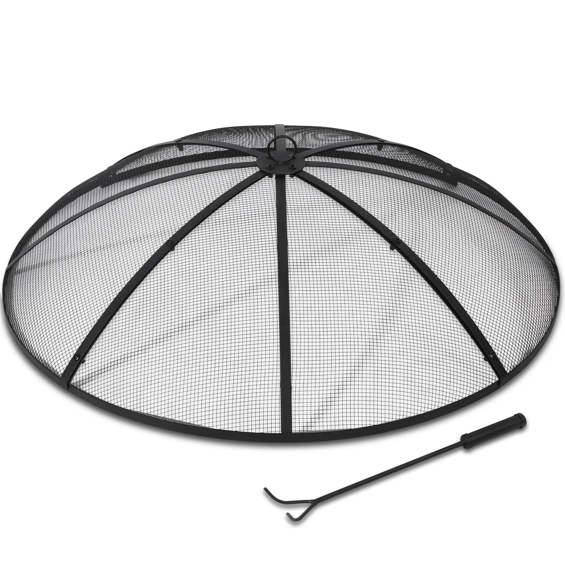 Fire Pit Spark Screen with Handle and Poker Outdoor Mesh Cover30"/36"