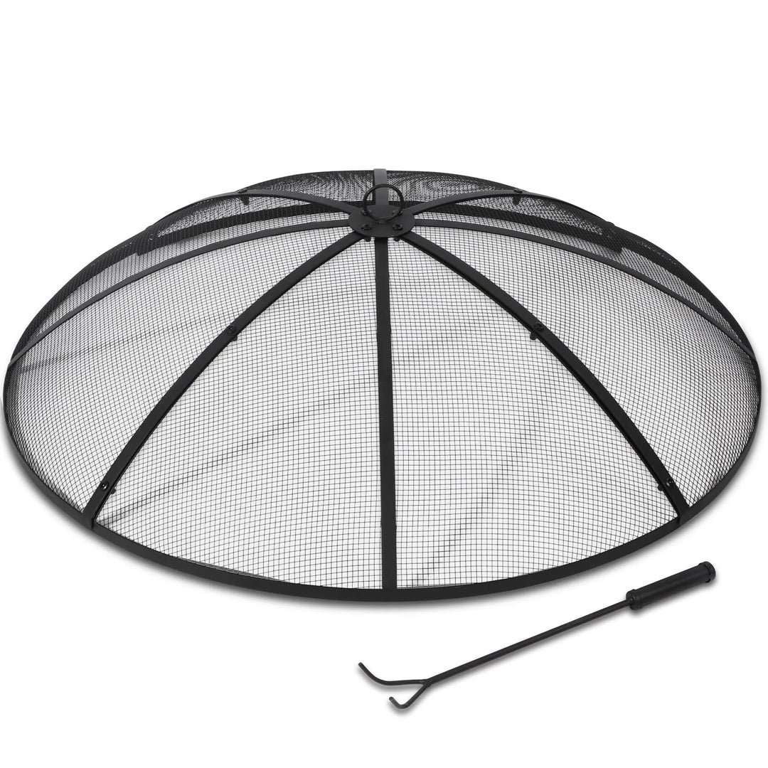 Fire Pit Spark Screen with Handle and Poker Outdoor Mesh Cover30"/36"