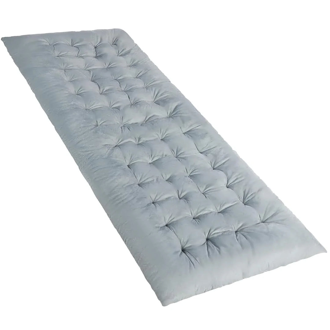 Folding Cot Pads for Sleeping Extra Thick, Soft Comfortable Velvet & Corduroy Cotton Camping Cot Mattress Pad for Backpacking Hiking, Black Blue Brown Grey 75x30 inches