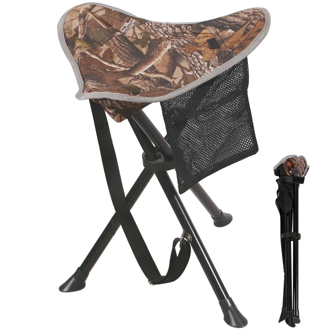 Folding Hunting Stool for Adult, Portable Lightweight 3 Legged Tripod Stool for Fishing Travel Backpacking Hunting Golf