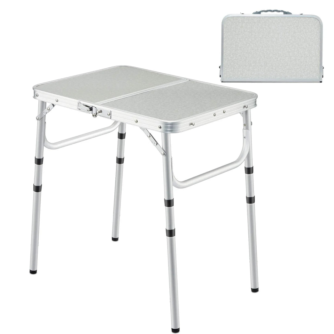 Table de camping pliante en aluminium avec pieds réglables en hauteur, 2/3/4 pieds 