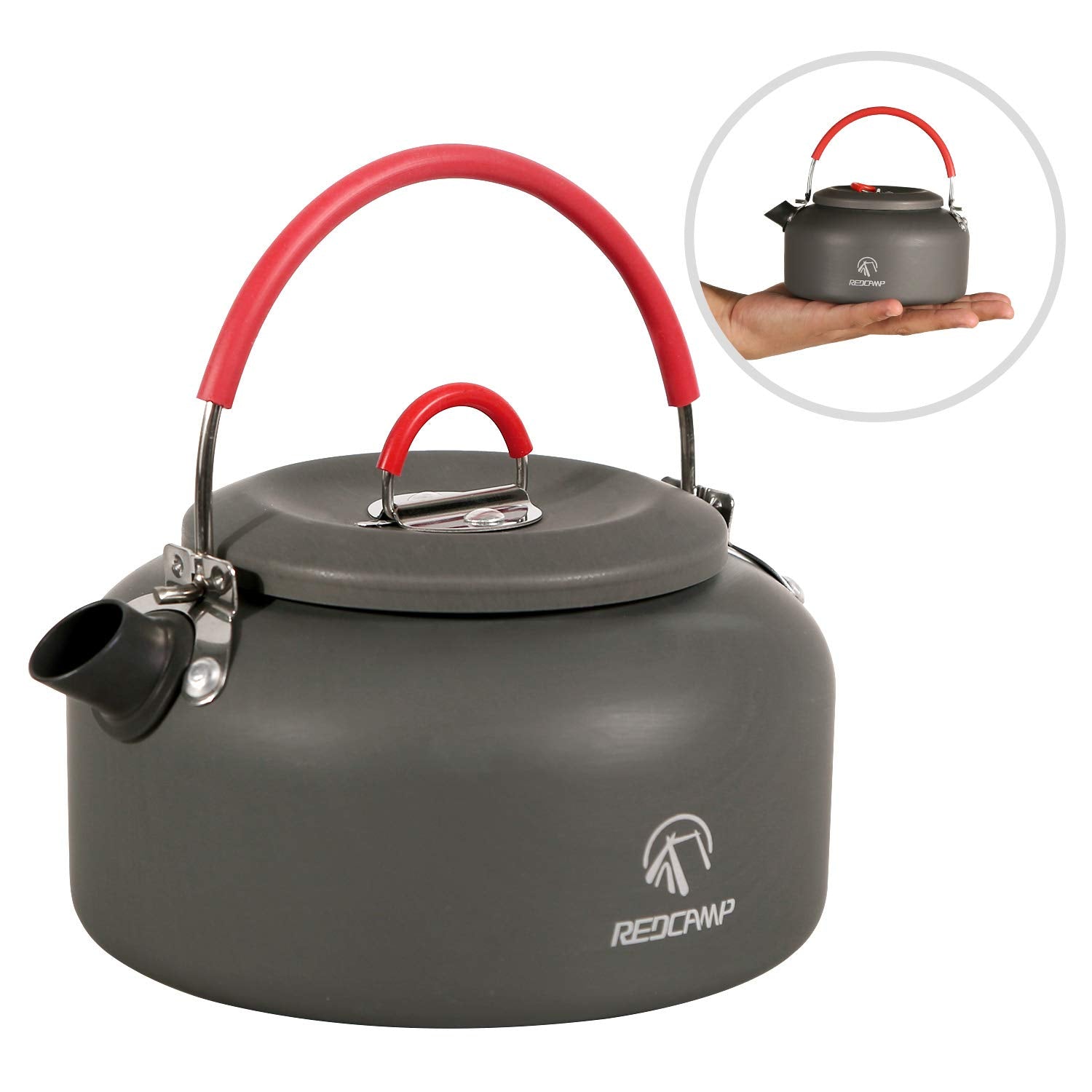 REDCAMP 0.8L Aluminum Outdoor Camping Kettle with Carrying Bag