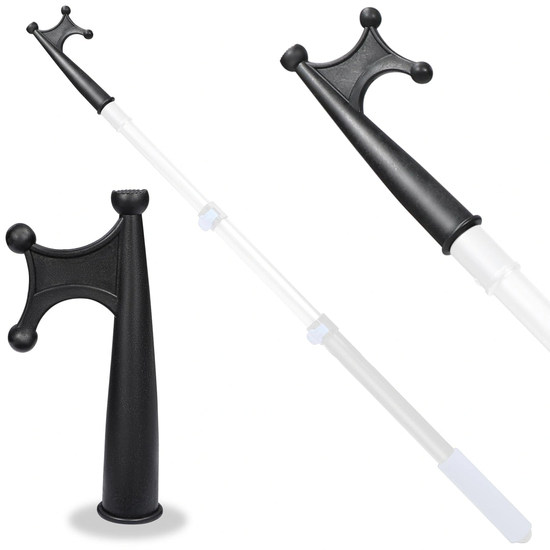 8ft/12ft Aluminum Extendable Telescopic Boat Hook For Docking, Black/Silver