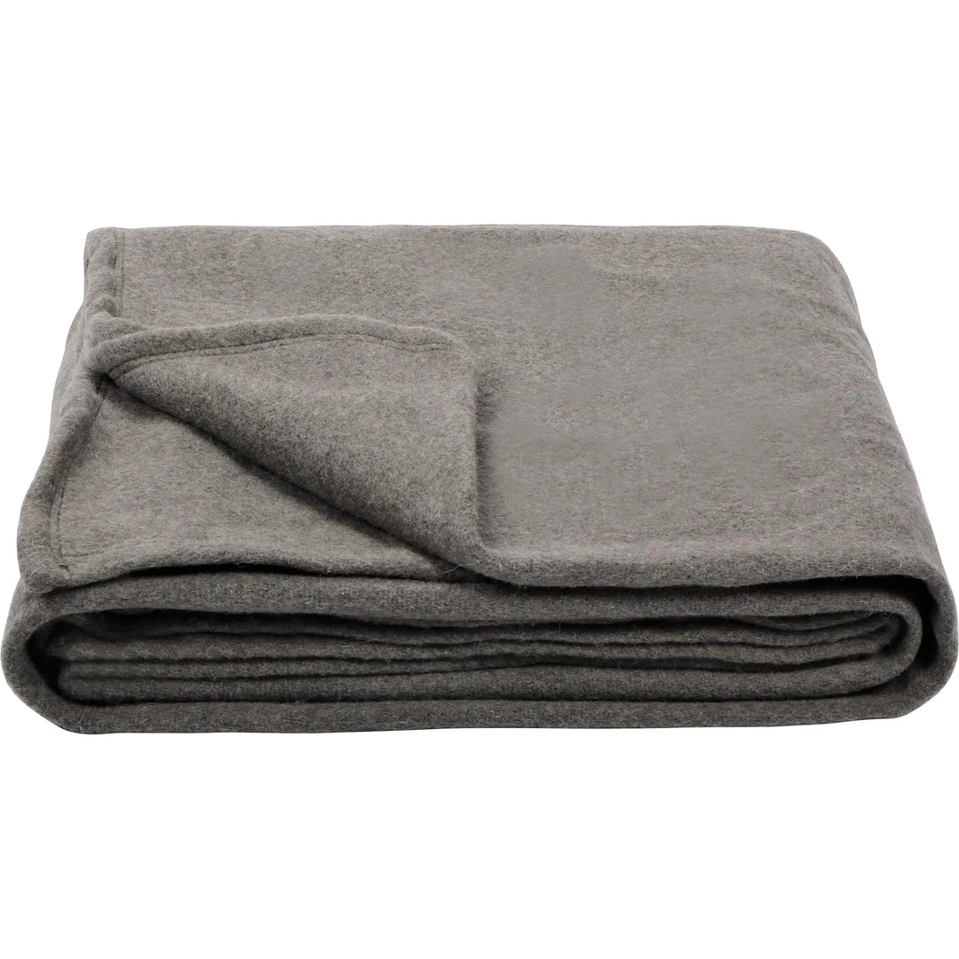 Wool Blanket, Warm and Thick Wool Camping Blanket- Great for Outdoors, Camping, Stadium Blanket, Picnics, Travel and Car, Machine Washable 86"x 63" Grey