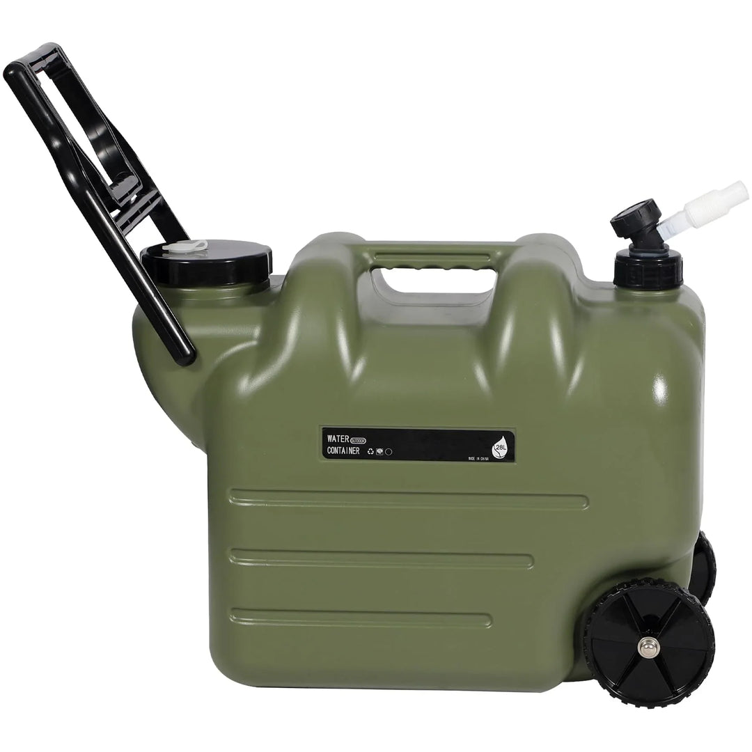 7.4 Gal Water Container with Wheels & Folding Handle
