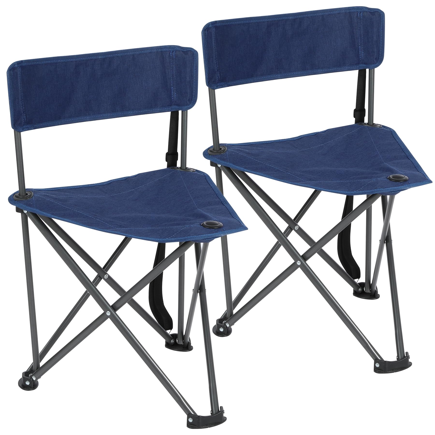 2-Pack Folding Tripod Hunting Chairs with Backrests
