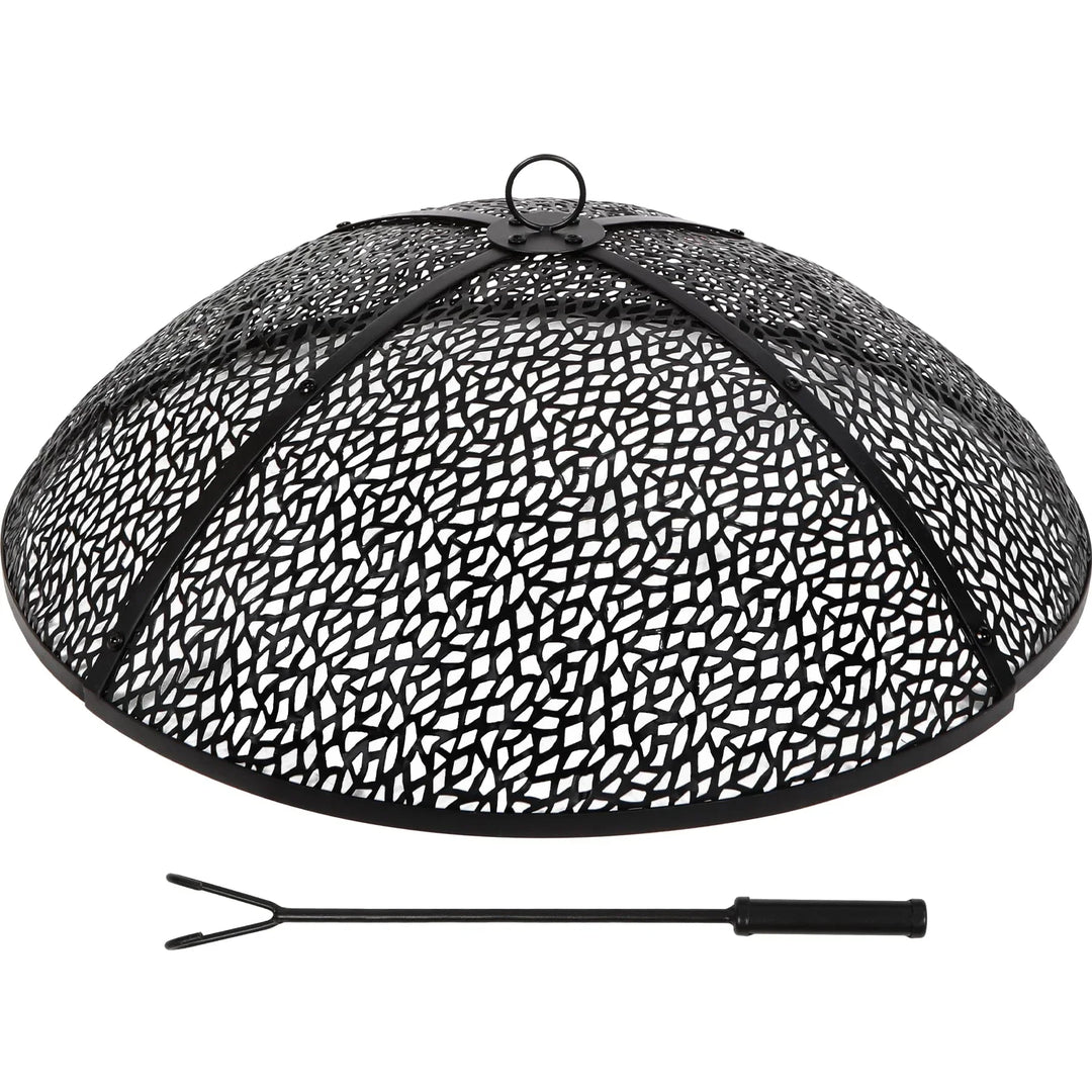 30Inch Fire Pit Spark Screen, Collapsible Fire Pit Screen Round with Handle