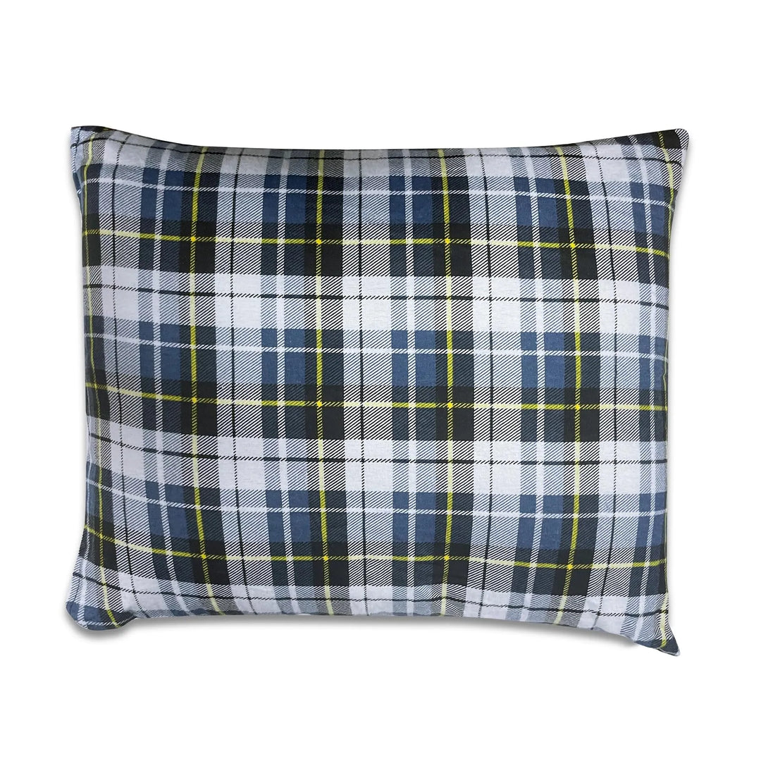 Small Camping Pillow Lightweight and Compressible, Flannel Travel Pillow with Removable Pillow Cover