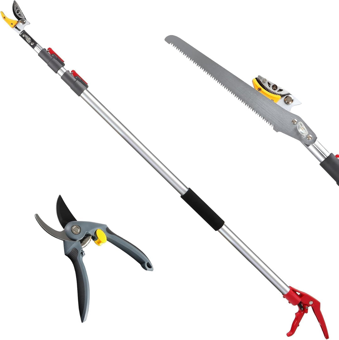 4.6-10ft Telescopic Tree Pruner with Cut & Hold Bypass Clippers
