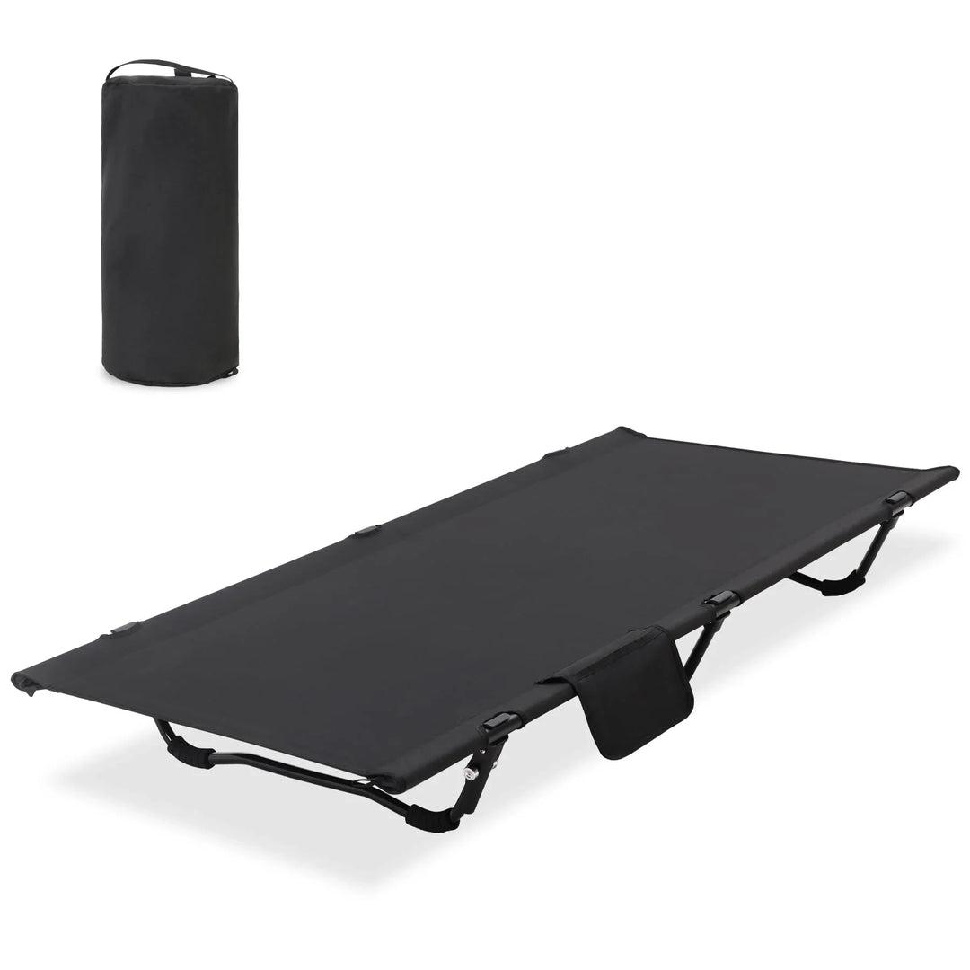 Ultralight Kids Cot,Portable Compact Camping Cot with Storage Bag for Adults, Portable Tent Cot with Side Pockets for Outdoor Travel Hiking Backpacking