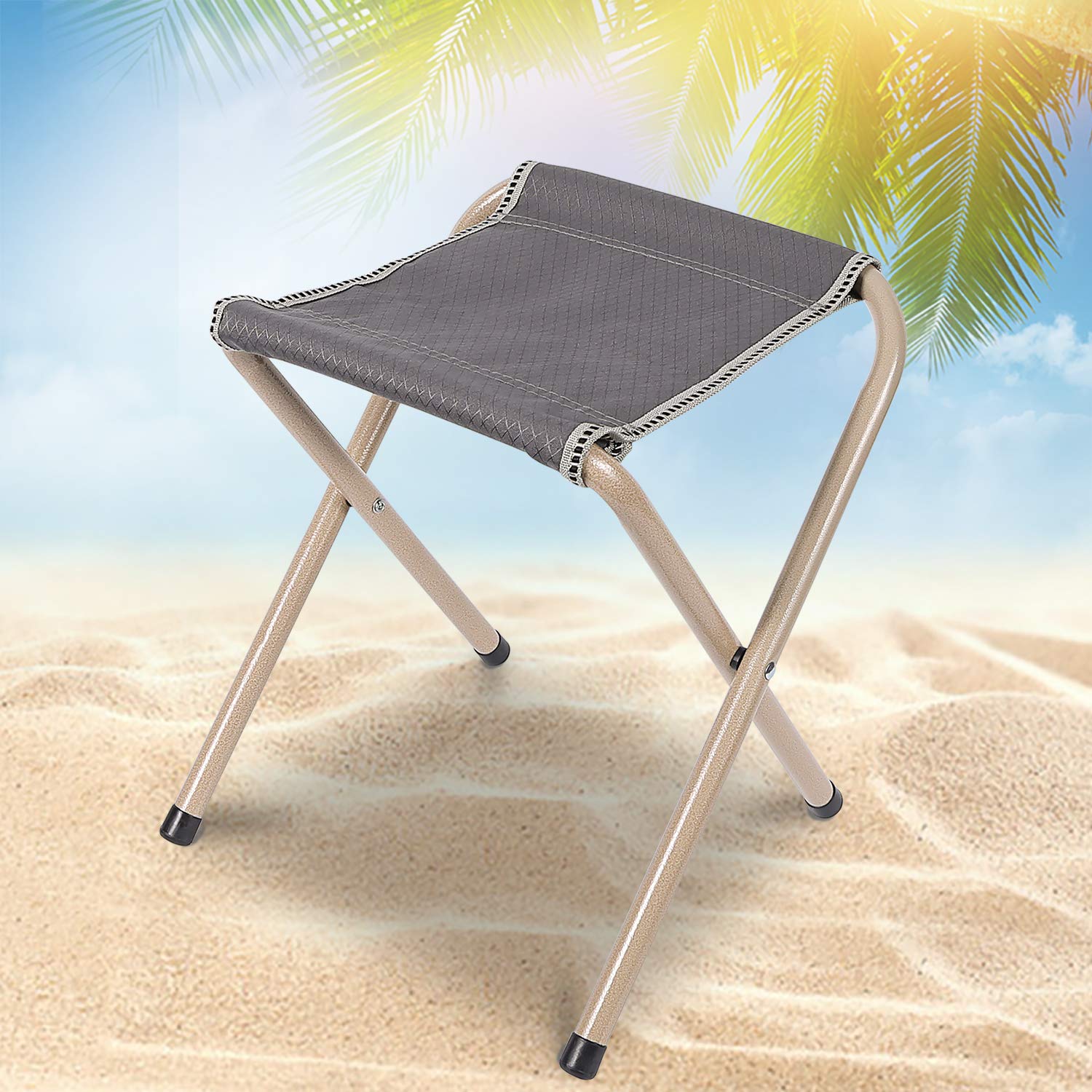 15-Inch Heavy-Duty Folding Camp Stools, 2 Pack