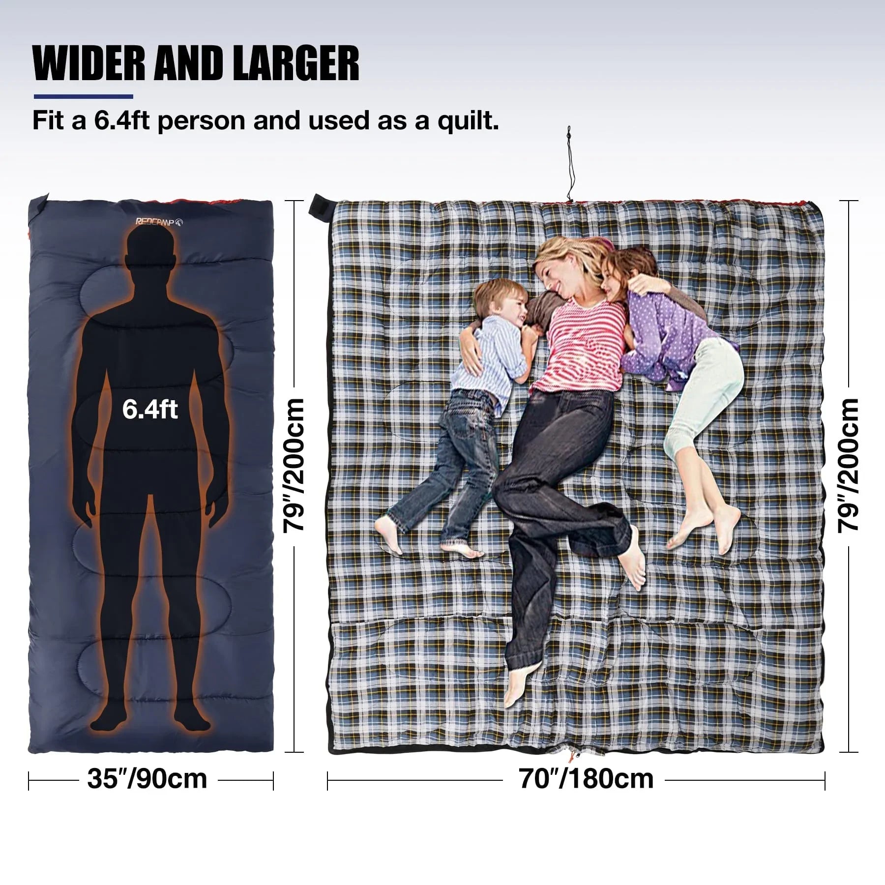 Sac de couchage en flanelle de coton pour le camping et la randonnée