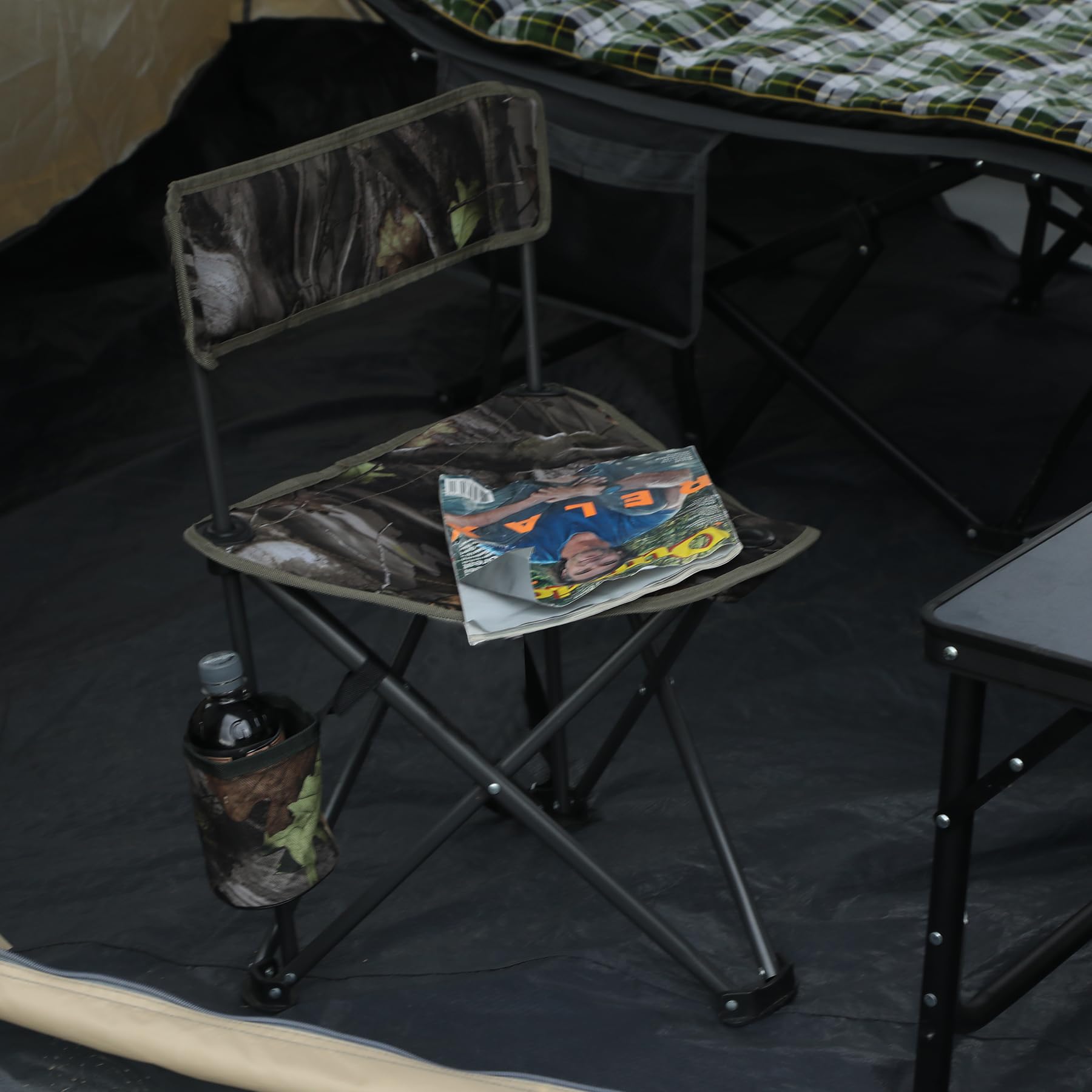 2-Pack Folding Tripod Hunting Chairs with Backrests