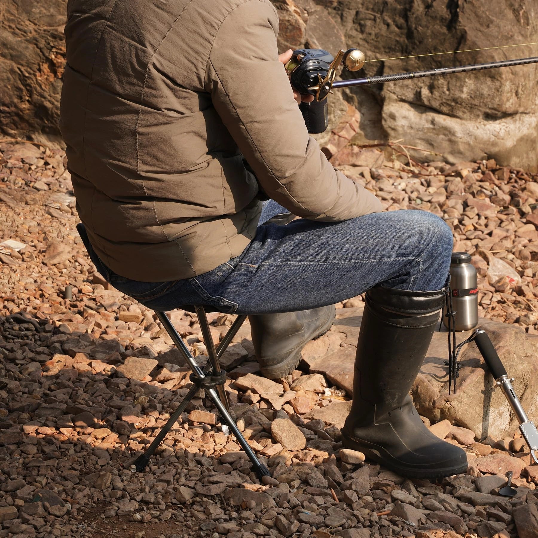 Tabouret de camping trépied léger à 3 pieds 