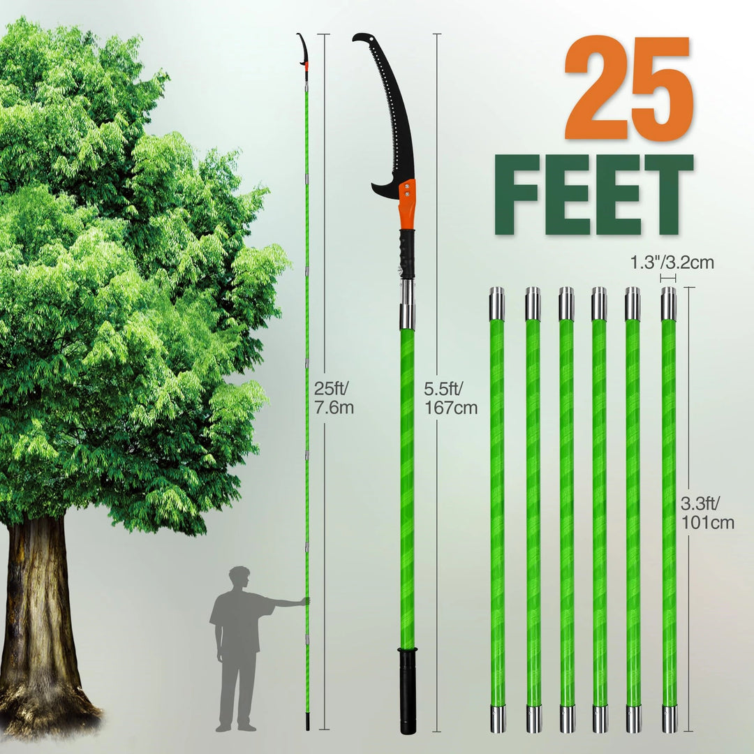 4.6-10ft Telescopic Tree Pruner with Cut & Hold Bypass Clippers