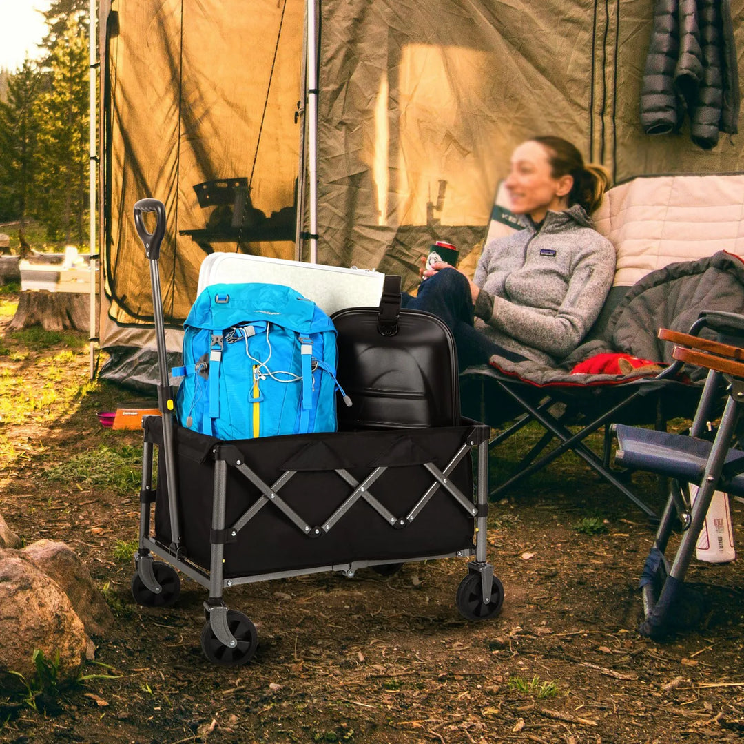 Collapsible Wagon Cart Foldable with 220LBS Weight Capacity