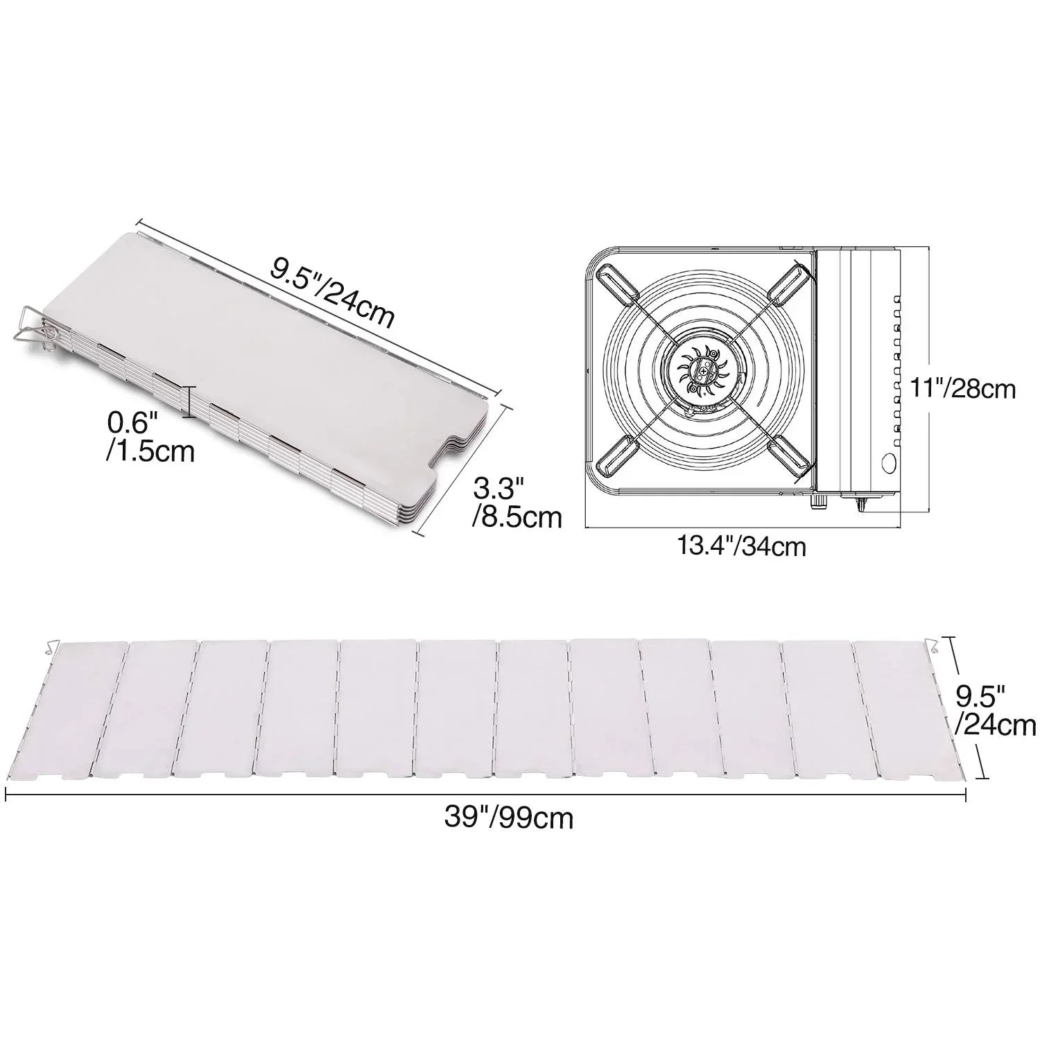 Aluminum Folding Stove Windscreen for Camping