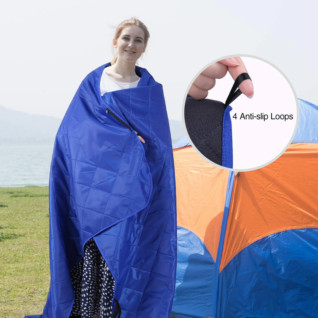 Waterproof Outdoor Blanket with Fleece Lining