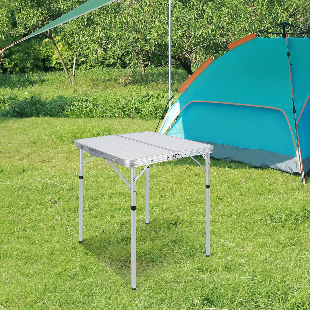 Table de camping pliante en aluminium avec pieds réglables en hauteur, 2/3/4 pieds 