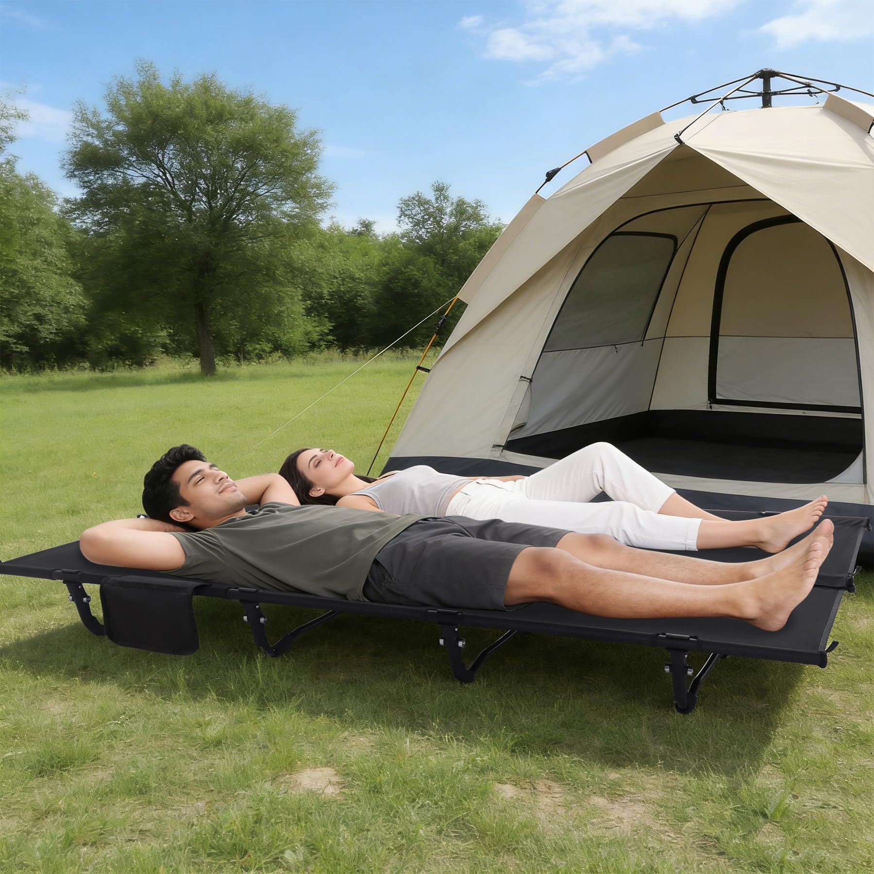 REDCAMP 2 Person Double Camping Cot for Adults, 55" Wide