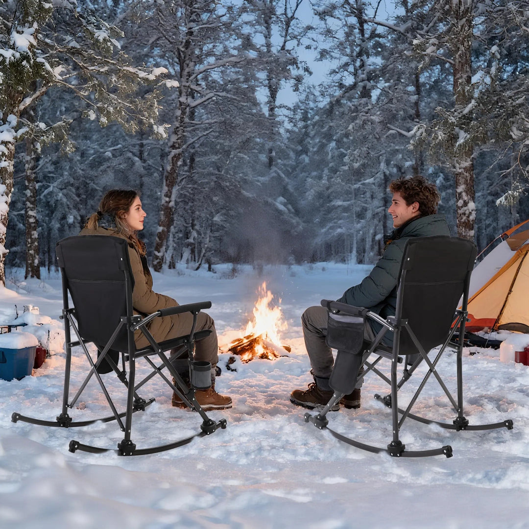 Oversized Folding Camping Chair for Adults Heavy Duty 250/300/330lb, Sturdy Steel Frame Outdoor Camp Chairs Portable Lawn Chair with High Back and Cup Holder