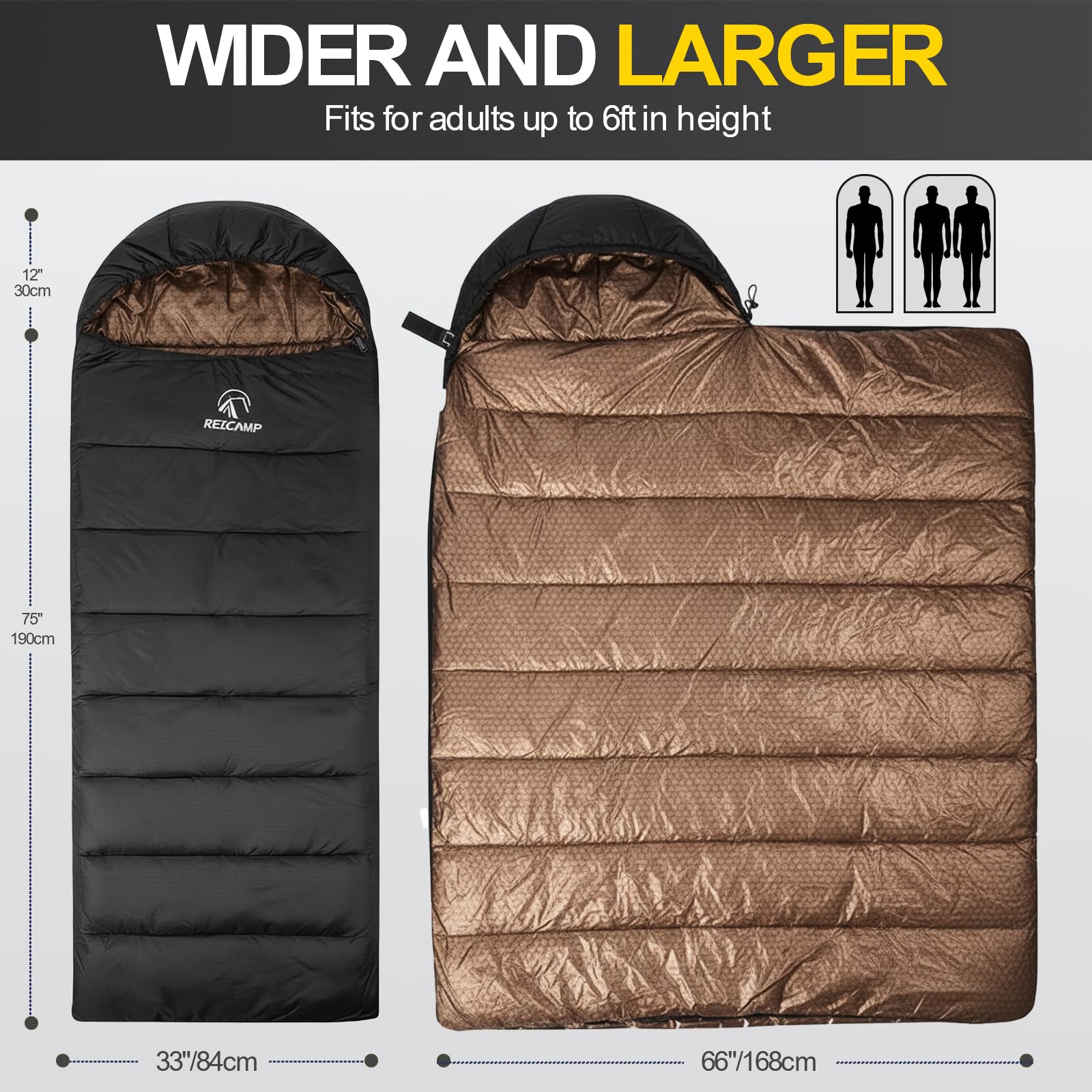 Graphene Lined Winter Sleeping Bag with Hood