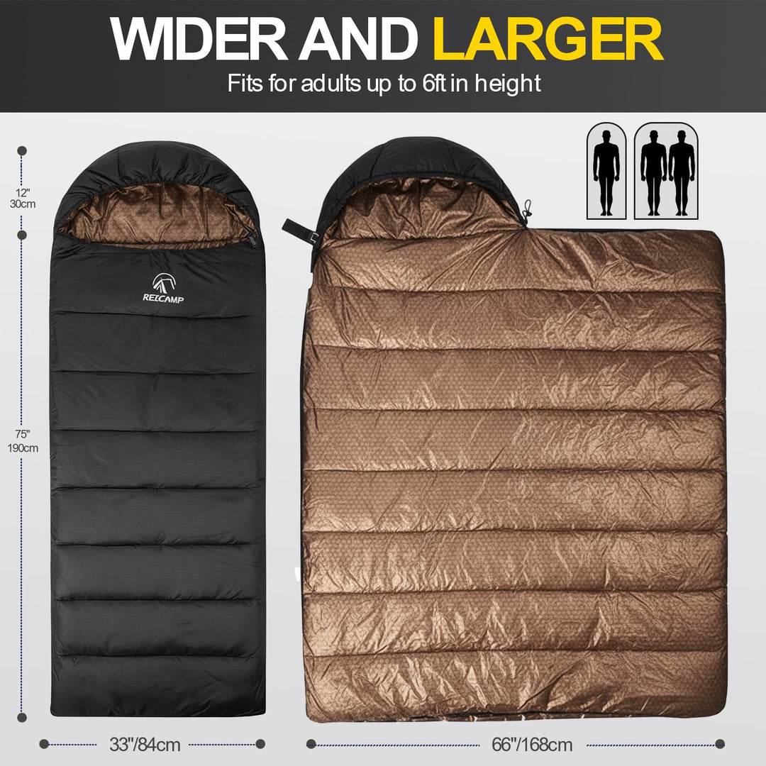 Graphene Lined Winter Sleeping Bag with Hood