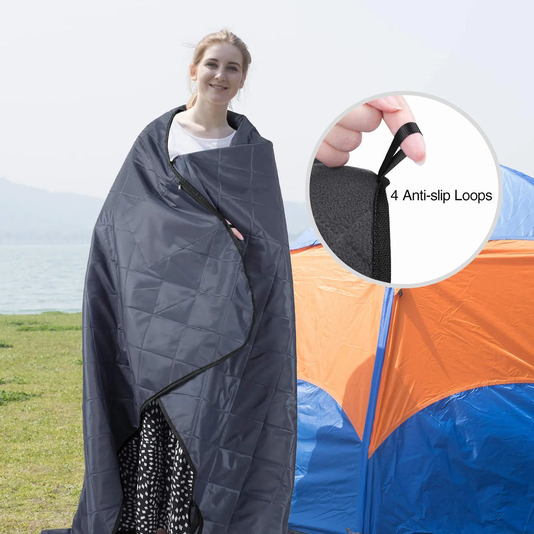 Waterproof Outdoor Blanket with Fleece Lining