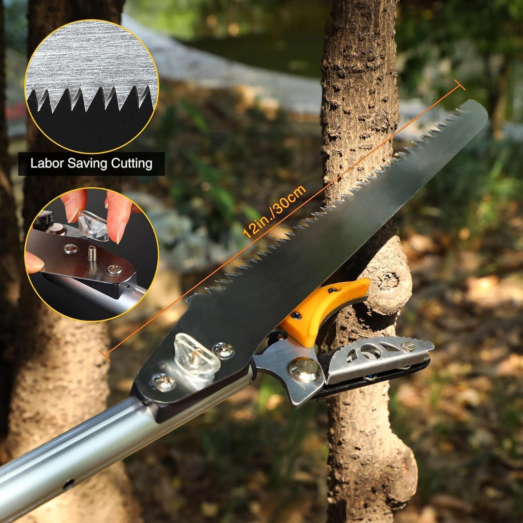 4.6-10ft Telescopic Tree Pruner with Cut & Hold Bypass Clippers