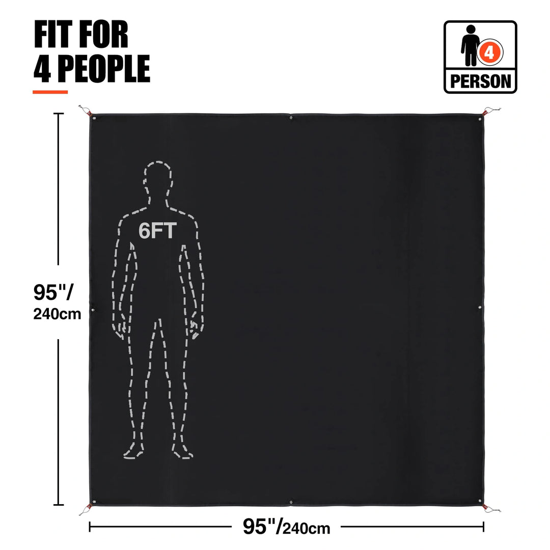 Ultralight Tent Footprint for 1-2 Person Tent, Multifunctional Waterproof Camping Tarp for Outdoor Hiking, Lightweight and Compact, 87"x55"