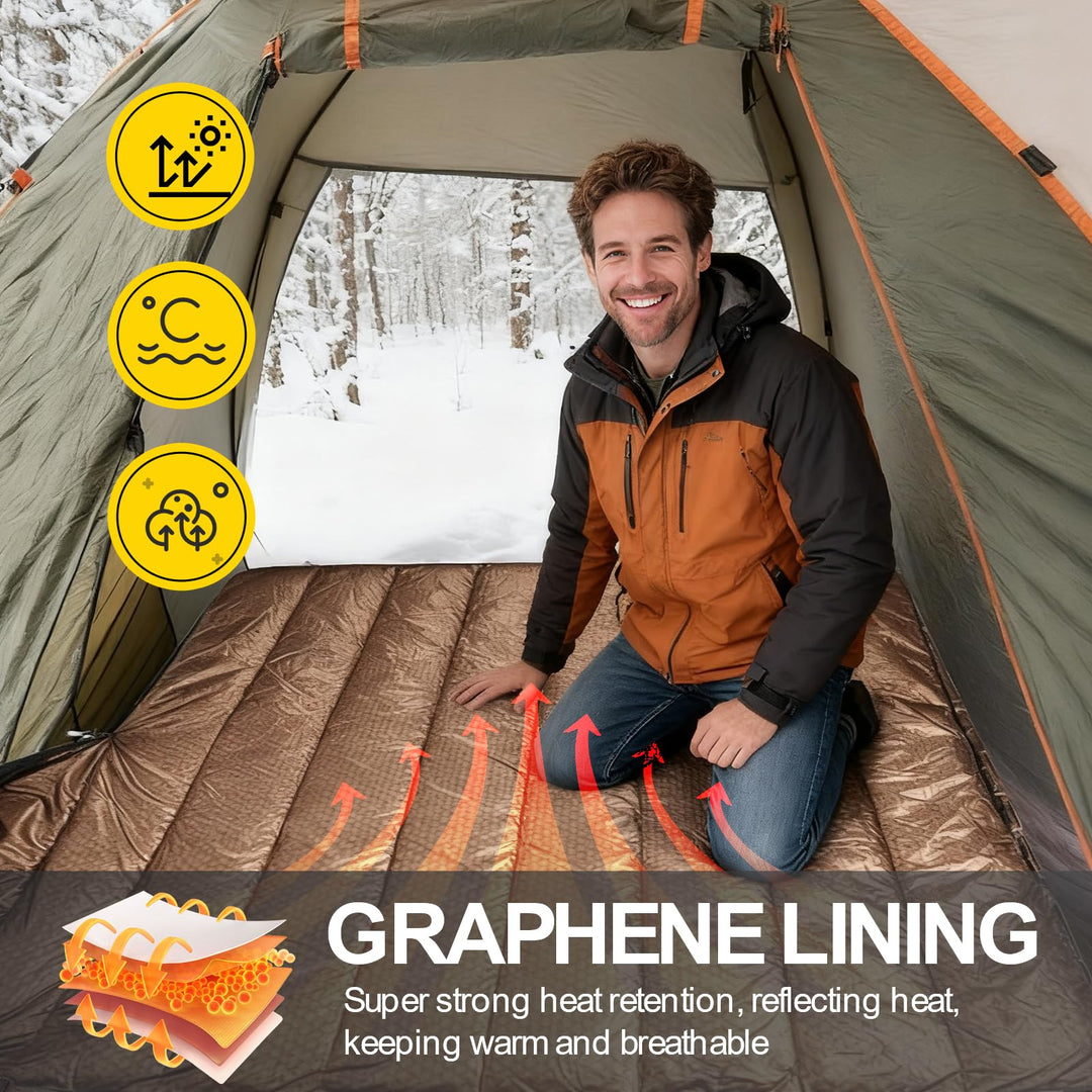 Graphene Lined Winter Sleeping Bag with Hood
