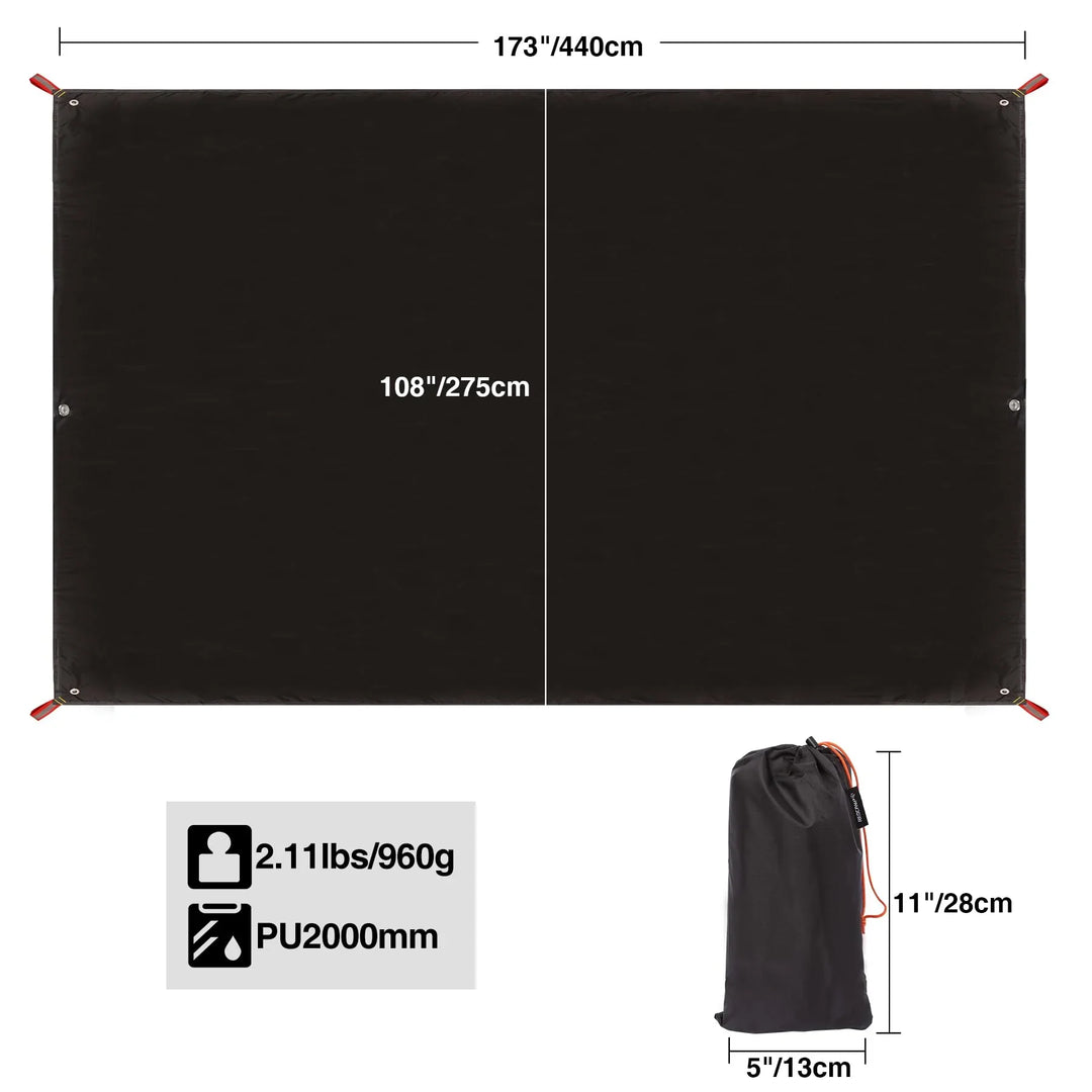 Bâche de tente de camping ultralégère et imperméable en PU 2000