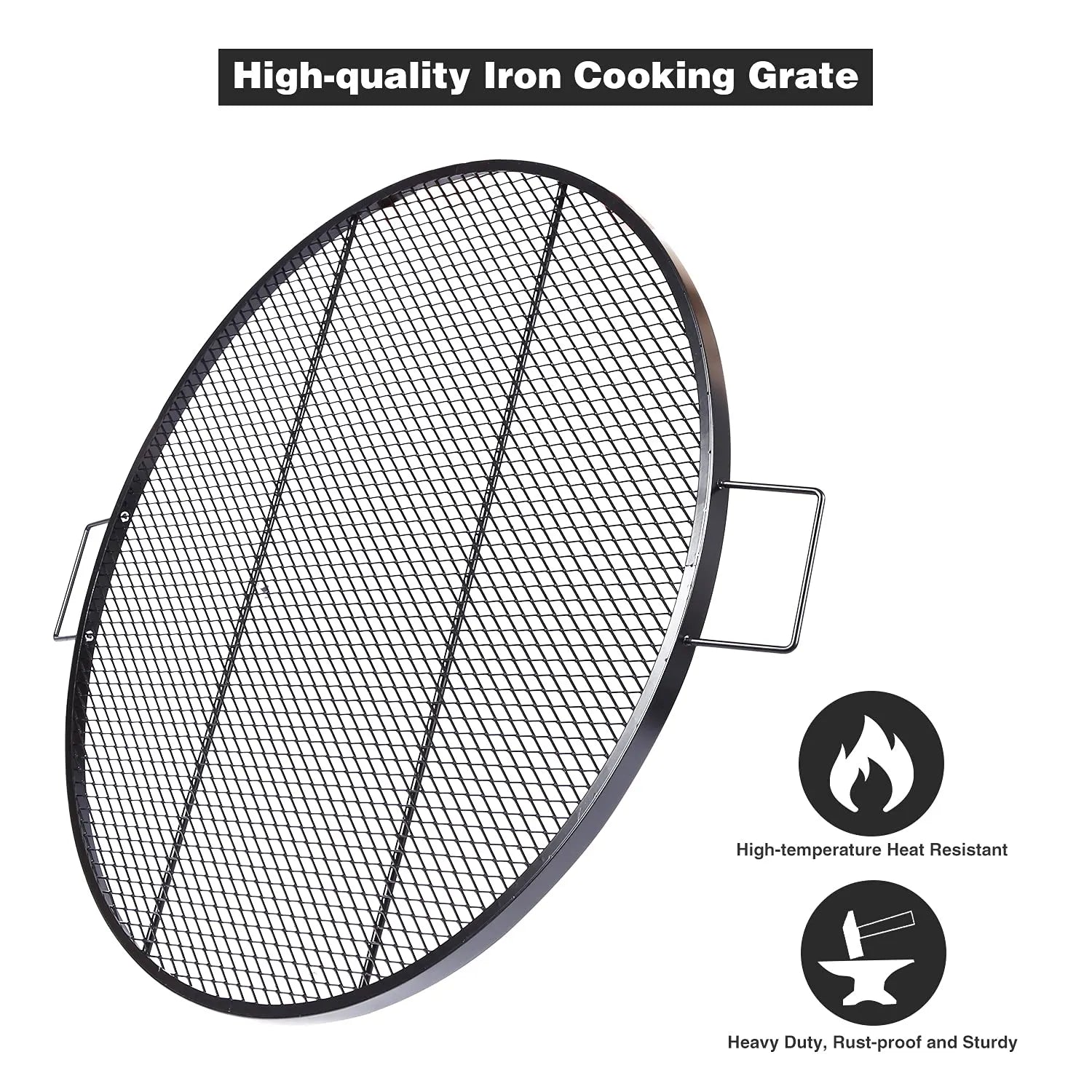 Foldable Fire Pit Grill Cooking Grate with Handle - Redcamp
