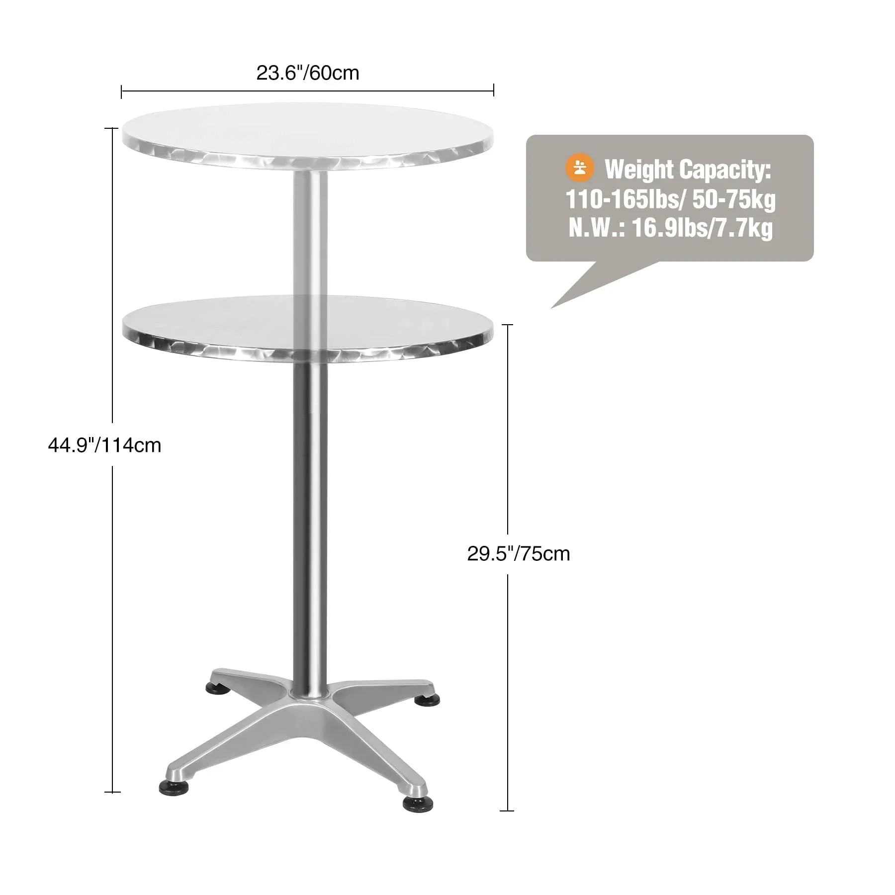24" Cocktail Table with Black Cover