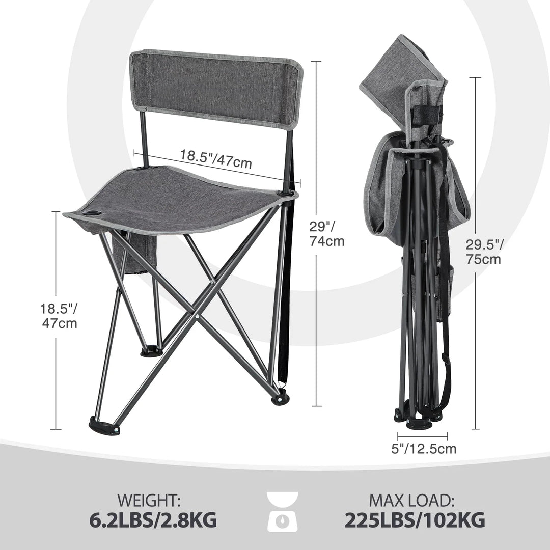 Lot de 2 chaises de camping à trépied 