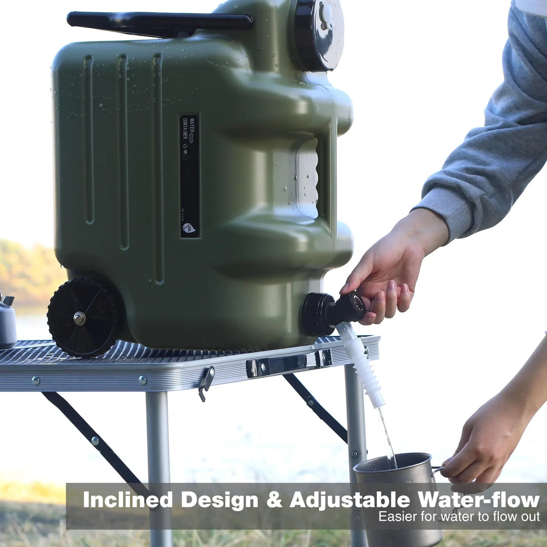 7.4 Gal Water Container with Wheels & Folding Handle