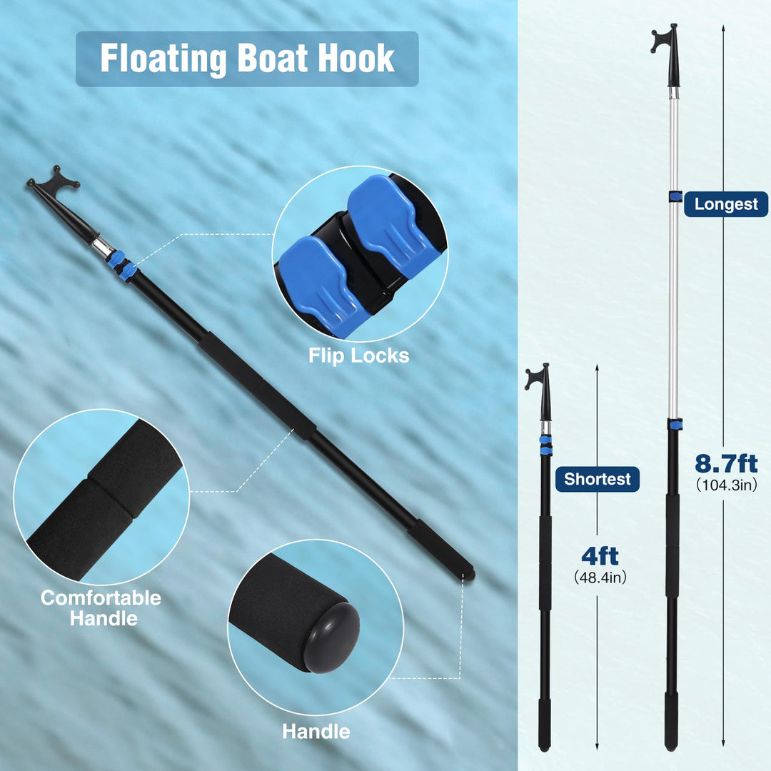 8ft Telescoping Boat Hook and Push Pole