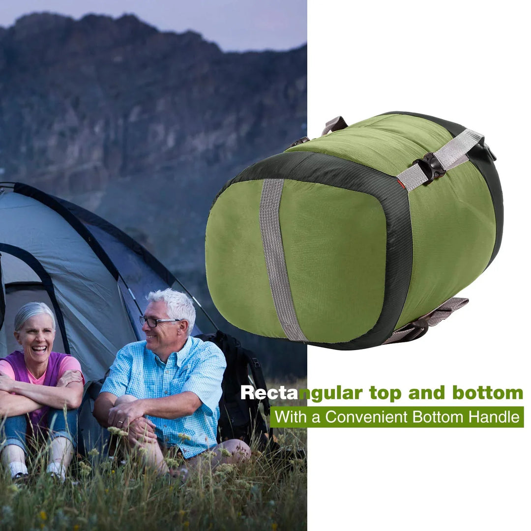 Nylon Compression Stuff Sack, 10L/17L/27L/40L Lightweight Sleeping Bag Compression Sack Great for Backpacking, Hiking and Camping,Blue/Yellow/Army Green