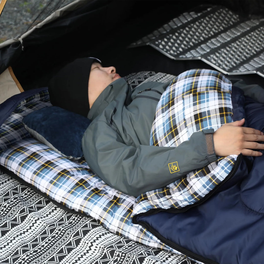 Extra-Wide Cotton Flannel Sleeping Bag for Adult Camping