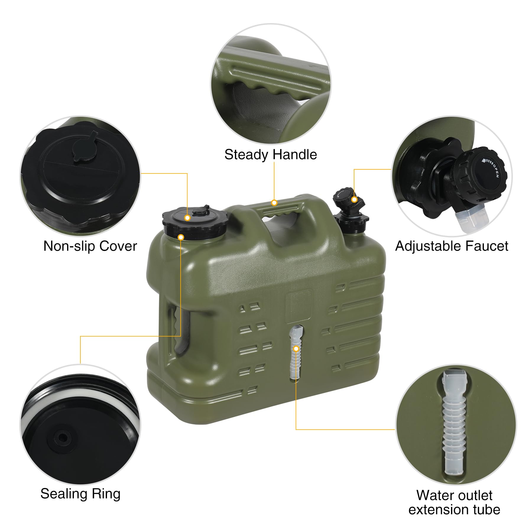 4 Gallon  / 18.5L Portable Water Container with Spigot