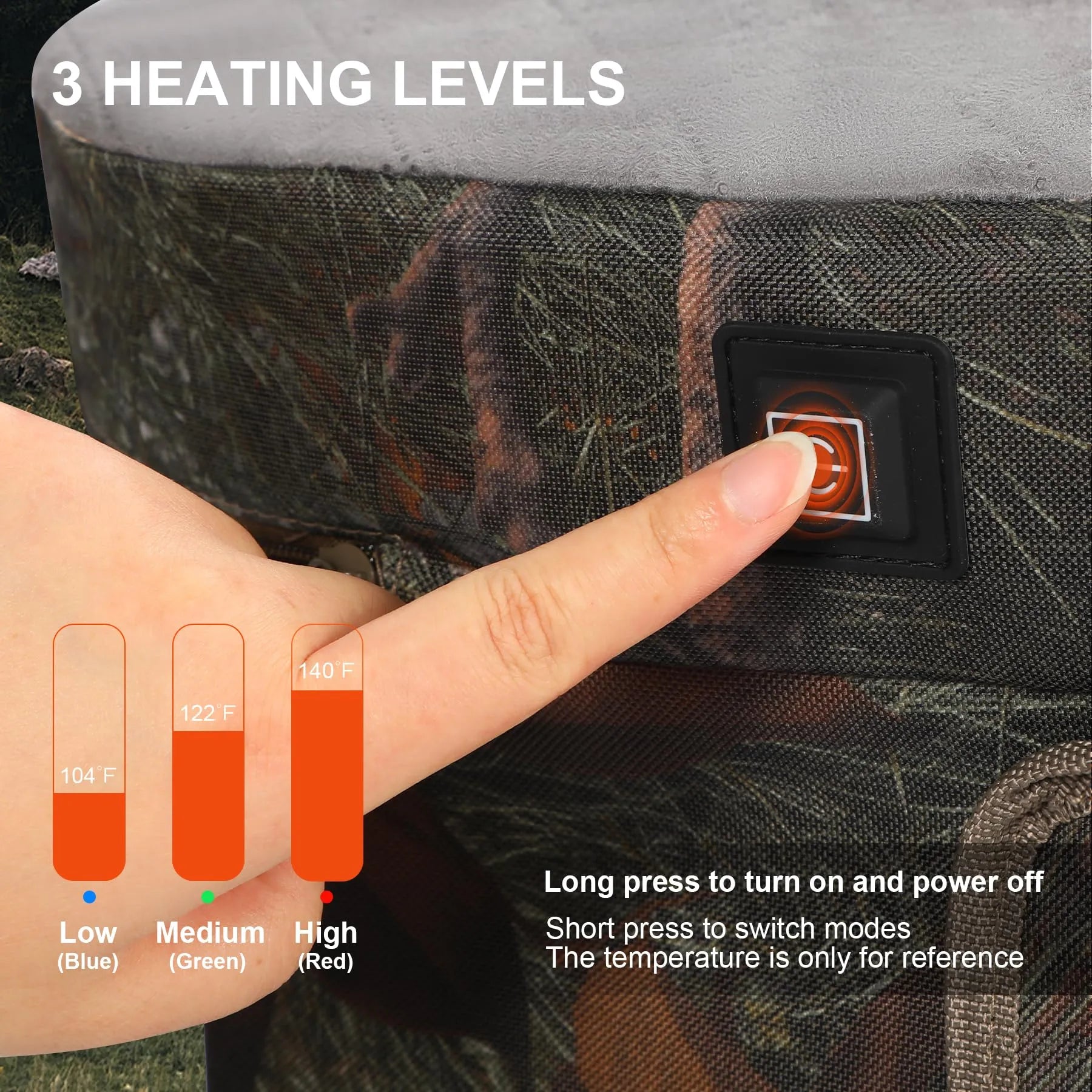 Waterproof Heated Seat Cushion with 3 Heat Levels