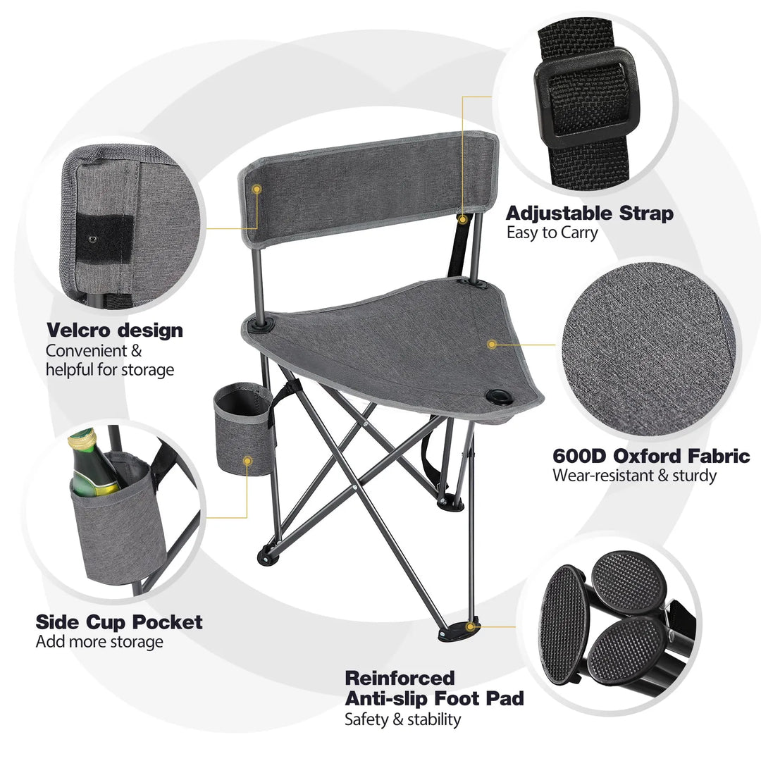 Lot de 2 chaises de camping à trépied 