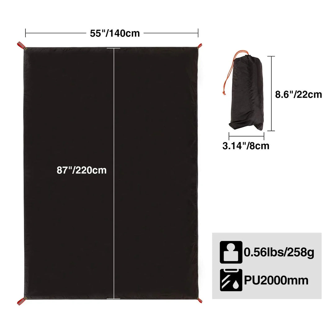 Ultralight Tent Footprint for 1-2 Person Tent, Multifunctional Waterproof Camping Tarp for Outdoor Hiking, Lightweight and Compact, 87"x55"